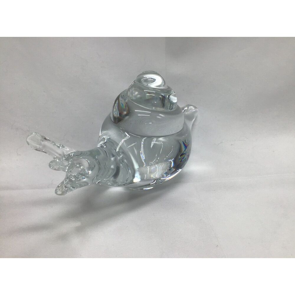 Murano Clear Art Glass Snail 6.5 Inch Fairy Whimsy Cottage Cabincore Folklore - Picture 8 of 10